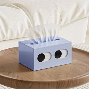 FUNG Big Eyes Cartoon Tissue Box Rectangle Shape Funny Expression Paper Towel Holder Solid Construction Large Opening Tissue Case Home Use