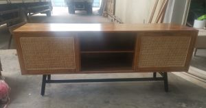 [TEAK WOOD] 6 Feet Teak Wood TV Cabinet With Metal Leg
