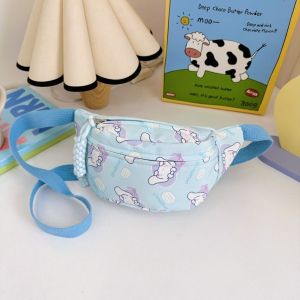 HEFEI Cinnamoroll Kuromi Melody Chest Bag Kitty Cat Pochacoo Cartoon Anime Shoulder Bag Portable Coin Purse Children Crossbody Bag Boy/Girls