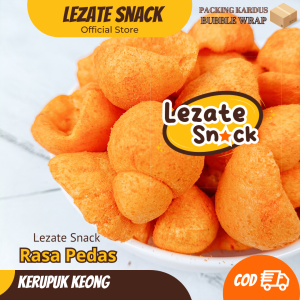 Makaroni Kerang Pedas 150gr Murah / Kerupuk Keong Pedas Daun Jeruk / Makaroni Keong Kerupuk Seblak Kerang LEZATE SNACK