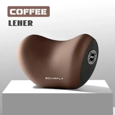 SOARFLY Bantal Mobil Mewah Sandaran Leher Punggung Big Memory Foam Kulit Premium Bantal Berkualitas Bantal Leher Mobil Sandaran Kepala Kursi Mobil Penumpang