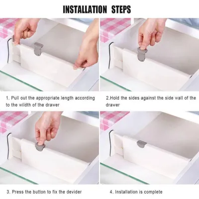 Top Shop Retractable Drawer Divider Multi-use Wardrobe Cabinet Drawers Partition Board Expandable Drawer Organizer for Home Kitchen