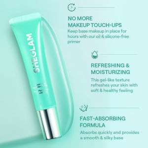 SHEGLAM Good Grip Hydrating Primer Oil Control Moisturizing Gel Silicone Free Alas Solek & Face Liquid Makeup Base Primer Cosmetics