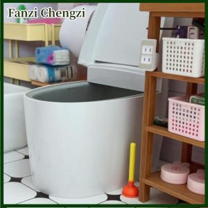 Fanzi 5PCS Dollhouse Bathroom DIY Accessories Toilet Plungers Mini Toilet Suction Cup Model Doll House Miniature Baby Pretend Toys