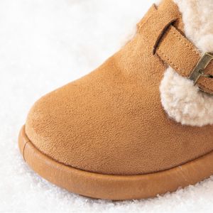 Girls Casual Shoes Winter 2026 New Childrens Snow Boots Girls Warm Fur Shoes With Added Velvet Baby Cotton Sports Shoes 26-37
