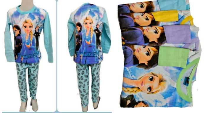 Piyama anak Cewek Motif Frozen Fullprint - Baju tidur anak perempuan - Piyama anak Little star - Baju Tidur Frozen Elsa Anna - Piyama Anak Frozen Fullprint