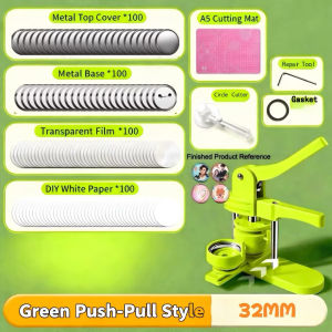 5in1(25+32+37+44+58mm) Set DIY Button Maker Machine Handmade Metal Pinback Supplies ound Badge Punch Press