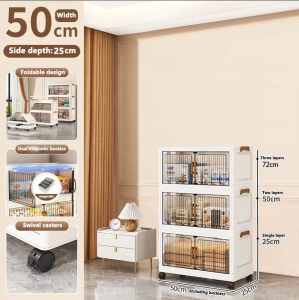 Foldable Storage Box with Clear Door - Spacious Durable and Easy-to-Assemble - Ideal for Organizing Clothes Books Toys and