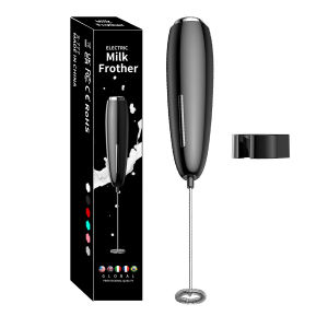 Milk Frother Battery Operated Handheld Coffee Frother Mixer with 3pcs Stainless Steel Whisk 2in1 Desktop/Wall Hanging Powerful Egg Beater Kitchen Drink Mixer for Cappuccino Bulletproof Coffee Latte