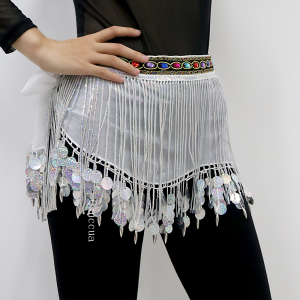 Belly Dance Swing Butt Dress Bohemian Tassel Butt Scarf Vòng eo sáng bóng Váy tua nhảy múa