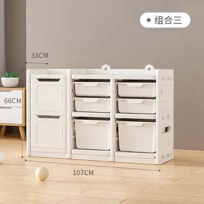 Multi-layer Shelf with Painting Board Dustproof Toy Storage Cabinet
