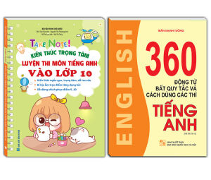 sách - combo 2c TAKE NOTE! Kiến thức luyện thi môn Tiếng Anh vào lớp 10 ( KHÔNG lò xo) +360 động từ bất quy tắc K màu