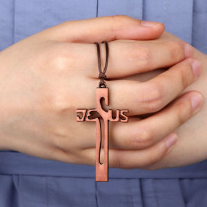 Dây Chuyền Mặt Chữ Thập Chúa Jesus Rỗng Màu Đồng Thánh Giá Dây Sáp Dây Chuyền Có Thể Điều Chỉnh Trang Sức Công Giáo Cho Nam Nữ