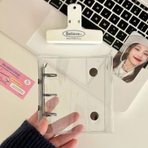 CHCA Nút Đôi Bìa album ảnh 3 inch A8 Mini Bìa album lá rời Bộ sưu tập sách Dây kéo Ốp hình ảnh mini Đựng ảnh
