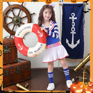 เครื่องแต่งกายเด็กผู้หญิงโรงเรียนชุดคอสเพลย์ญี่ปุ่นชุดแห่งชาติแนวฮาโลวีนพร้อมแถบคาดศีรษะ4-13ปี