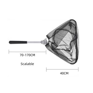 Fishing Catching Net Foldable Fishing Net With Handle  Stainless Steel Retractable Integrated