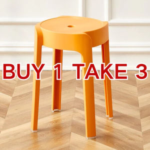 【VIDKHSY Store】[Buy 1 Take 3] Durable Plastic Stool - Thickened & Stackable Chair for Home School Dining | Nordic Style Kids & Adult Chair