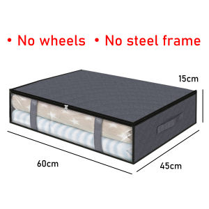 Underbed Storage Box Foldable Under Bed Storage with Wheels Clothes Storage Box Clothes Organizer Space Saver Wardrobe Organizer Storage Organizer for ClothesUnderwearToyShoe Under the Bed Storage Box with Cover Gap Storage Dustproof Installation Free