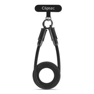 CLIPTEC MCC206CC 2-in-1 Mobile Phone Lanyard with USB Type C to C 60W Fast Charging Cable - Compatible with Samsung Galaxy Google Pixel OnePlus Xiaomi and More