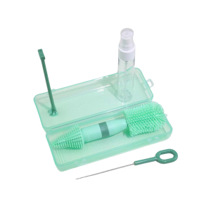 360 Degree Rotating Baby Bottle Brush Set Feature Soft Bristles with Compact Storage Case for Efficient Cleaning