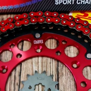 gir girset gearset crf 150 trabas harian 520 gir roz rantai sss merah