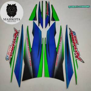 STRIPING STICKER LES LIS POLET honda karisma 125D 2003 hitam hijau  full list body standar Mahkota Stiker