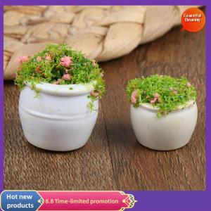 Graceful 1:12 Dollhouse Mini Furniture Accessories Mini Green Plant Bonsai Flower Pots
