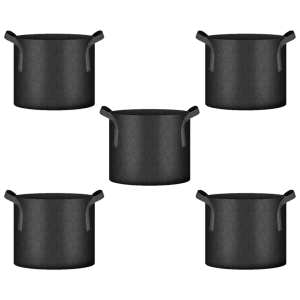 5Pcs Breathable Garden Grow Bags For Vegetables Flowers 3/5/7/10 Gallon Capacity Reusable Plant Bag With Handles