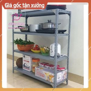 Kệ Sắt V Lỗ Đa Năng Dài 08m x Rộng 03m x Cao 15m x 4 - 5 Tầng Lắp Ghép Đựng Đồ