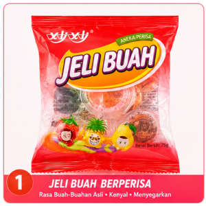 妙妙 Mixed Fruit Flavored Jelly (Assorted Flavors) – 5 Pieces per Pack Chewy & Soft Texture Light Snack 75g