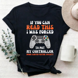 [Local Stock] HBESTY  Gamer If You Can Read This Funny Men Boys Teens Youth T-Shirt Gaming Enthusiast Funny Outdoors High Quality Cotton Short-sleev