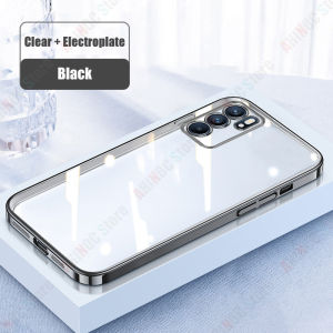 Ốp Điện Thoại Trong Suốt Cho OPPO Reno6 5G Ốp Trong Suốt Silicon Mềm Viền Mạ Điện Ốp Lưng Bảo Vệ Máy Ảnh Reno 6 5G