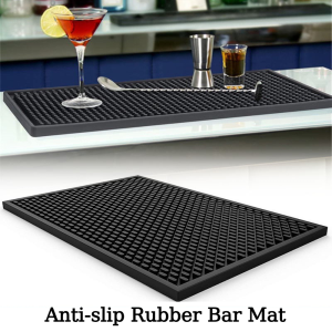 Bar Mat Anti-slip Rubber Mat Square Thickened Filter Water PVC Rubber Shock Absorbers Bar Counter Mat Black Mat