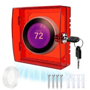 VIVIDI Chống phá hoại Hộp khóa điều nhiệt Trong suốt Có khóa Vỏ bảo vệ bộ điều nhiệt Thực tế Có chìa khóa Hộp điều nhiệt gắn tường Dành cho văn phòng.
