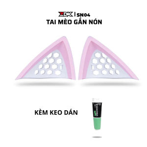 Tai mèo gắn trang trí mũ bảo hiểm có lỗ thông gió nhực PETG nguyên sinh an toàn bền bỉ - sẵn keo dán