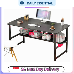 【DAILY ESSENTIAL】 Double-Layer Study Desk with Lower Shelf | 80 100 or 120cm