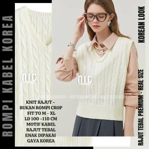 Rompi Rajut Wanita Sling Kabel Premium Oversize / Vest Korea Rajut Wanita - NIC Fashion