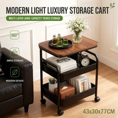 3-Tier-Multi-Functional Trolley Side tables Storage Rack with Wheels
