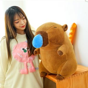 Gấu bông Chuột Lang Nước Nâu Capybara Chảy Nước Mũi Cặp Rùa Lông Mịn Cao Cấp nhiều cỡ