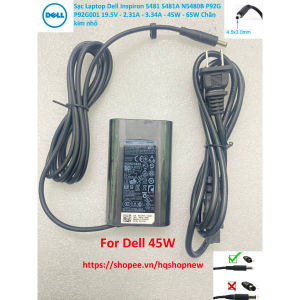 ️[Sạc zin] Sạc Laptop Dell Inspiron 5481 5481A N5480B P92G P92G001 19.5V - 2.31A - 3.34A - 45W - 65W Chân kim nhỏ