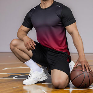 KAMB kaos olahraga pria dry fit Gradien Warna baju bola