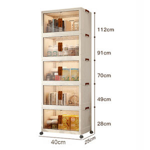 ตู้เก็บของพับได้ไม่ต้องติดตั้ง ตู้เก็บของแบบไม่ต้องติดตั้ง ตู้เก็บของแบบพับได้ที่บ้าน ของเล่นพลาสติกและชั้นวางขนม ตู้เก็บของแม่เหล็กสองประตู และตู้เสื้อผ้า กันน้ำ กันฝุ่น และกันแมลงได้