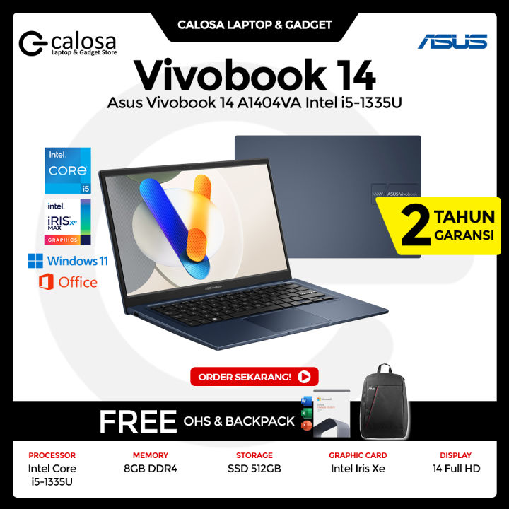 Asus Vivobook 14 A1404VA Intel i5-1335U RAM 8/512GB Iris Xe 14