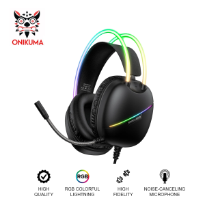 Onikuma X33 RGB Wired Over-ear Gaming Headset with RGB Lighting Noise Cancelling Microphone