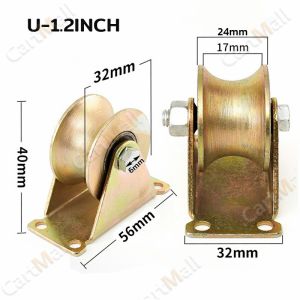 Groove Wheel Stainless Steel Sliding Door Roller for Inverted Track Rolling Gate Wire Rope Rail 1.2 Inch U/V