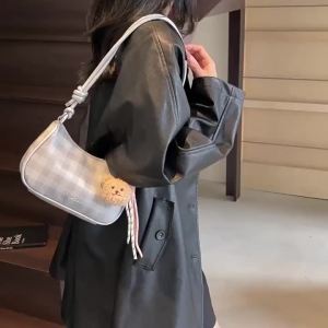 CINVAI&KROZE  กระเป๋าสะพายลายสก๊อตดีไซน์เรียบง่าย ใช้งานได้อเนกประสงค์