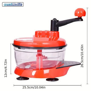 JustLiving Meat Grinder Hand Food Chopper Quick Manual Vegetable Processor Multifunctional Garlic Masher Manual Food Chopper Easy To Clean Rotary Dicer Mincer Mixer Blender Whipper