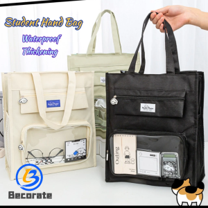 BECORATE Student Tote Bag Waterproof Large Capacity Book Bag School Tutorial Bag Hand-Carrying Student Tote