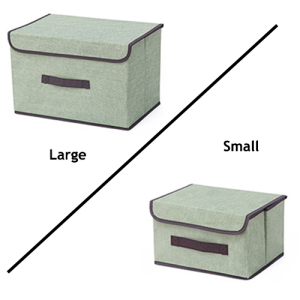 Japanese Style Foldable Box Storage Organizer with Lid Large Non-Woven Linen Collapsible Portable Space-saving for Home and Office