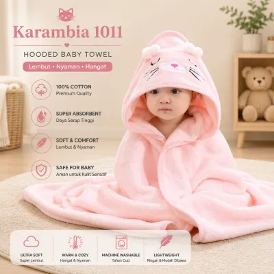 Handuk Bayi Kupluk Lembut Microfiber SUPER 70x72cm Lembut Jumbo | Handuk Anak Baby Newborn Handuk Kuping